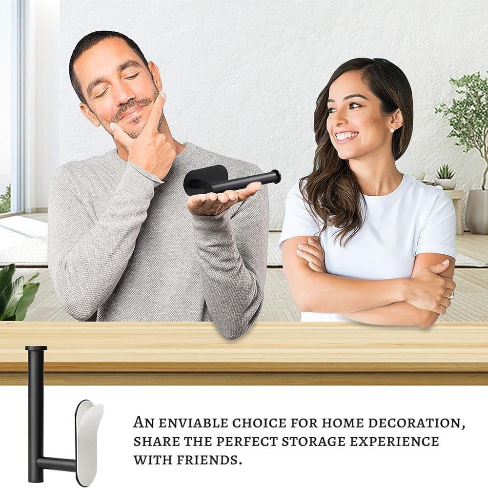 2Pcs Non Punching Wall Mounted Toilet Paper Holder Rustproof Anticorrosion Stainless Steel Bathroom Kitchen Toilet Paper Roll Holders