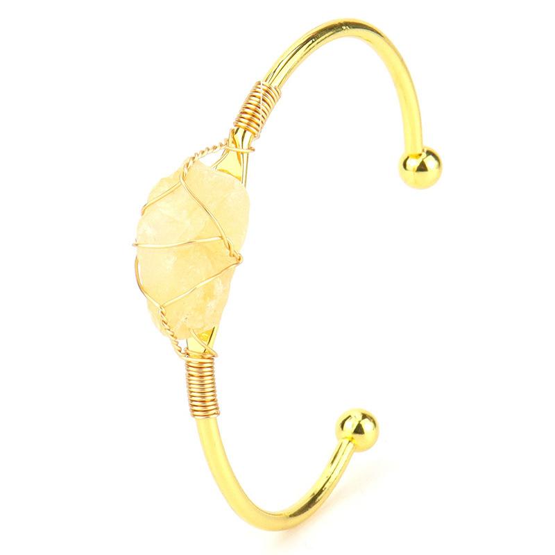 Natural Crystal Agate Rough Stone Hand-Wound Bracelet Bracelet Adjustable B14 all natural