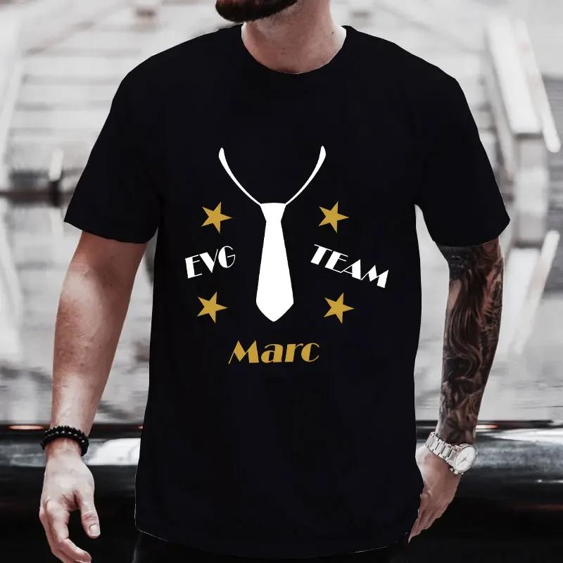 Französisch EVG Team Bräutigam T-Shirts Zukünftige Bräutigam Truppe T-Shirt Trauzeuge Krawatte Grafik Hochzeitsoberteile Freund Junggesellenabschied T-Shirt