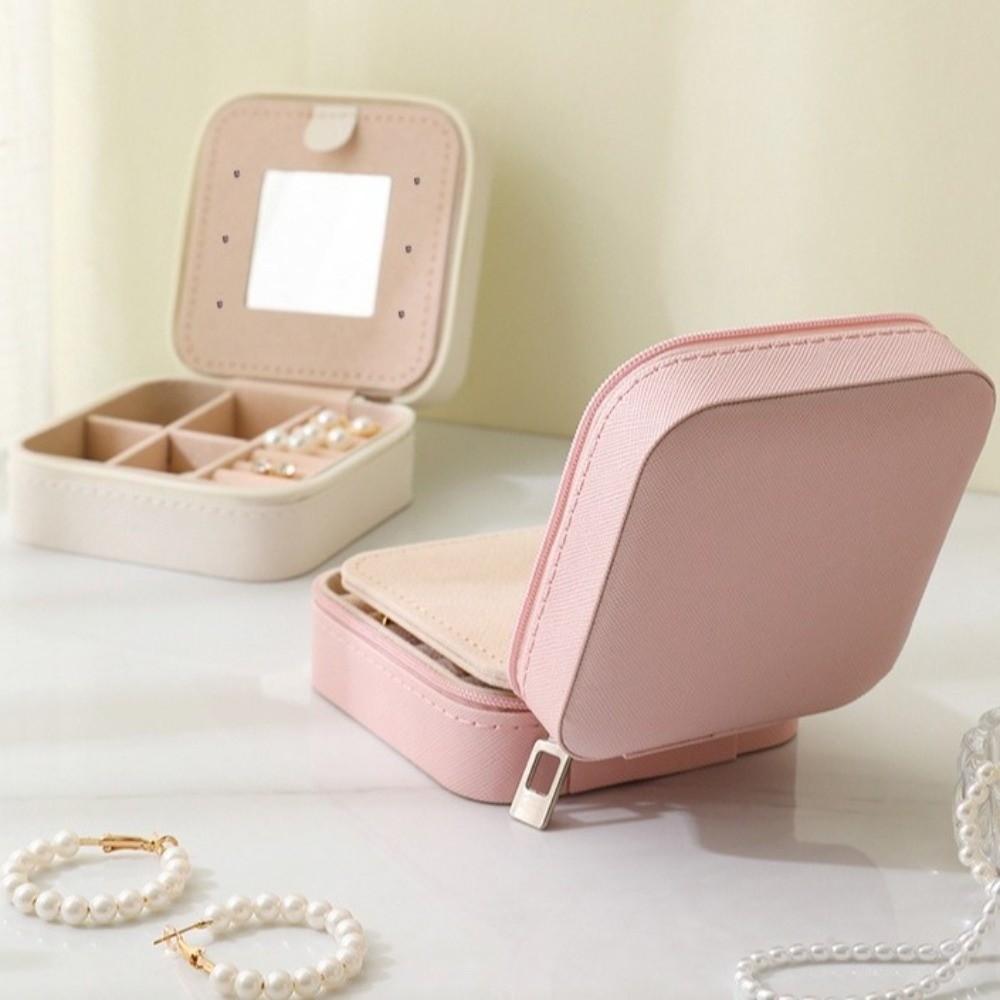 Square Jewelry Storage Box Waterproof Travel Organizer Necklace Ring Box  Daily Use