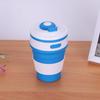 350ml Silicone Collapsible Coffee Cup Portable Teacup Water Cups Mug for Indoor Outdoor(Blue)