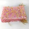 A33R-9X12cm Heart Printed Pink Organza Bags Jewelry Pouch Bags Organza Drawstring Pouches