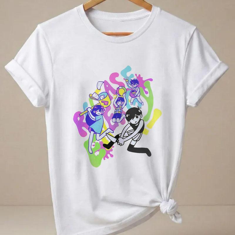Omori TShirt Otaku Anime T Shirt Unisex Girl Short Sleeve Tshirt Round Neck Printed Graphic Tees Unisex Clothing Tops