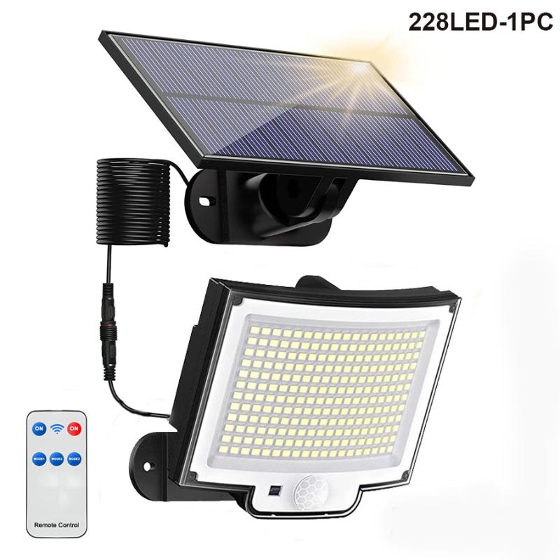 106 LED solární venkovní světlo, 348 LED reflektor, 228LEDIP65 vodotěsný pohybový senzor, detekce lidského těla, solární světlomet, bezpečnostní světlo, 3 režimy