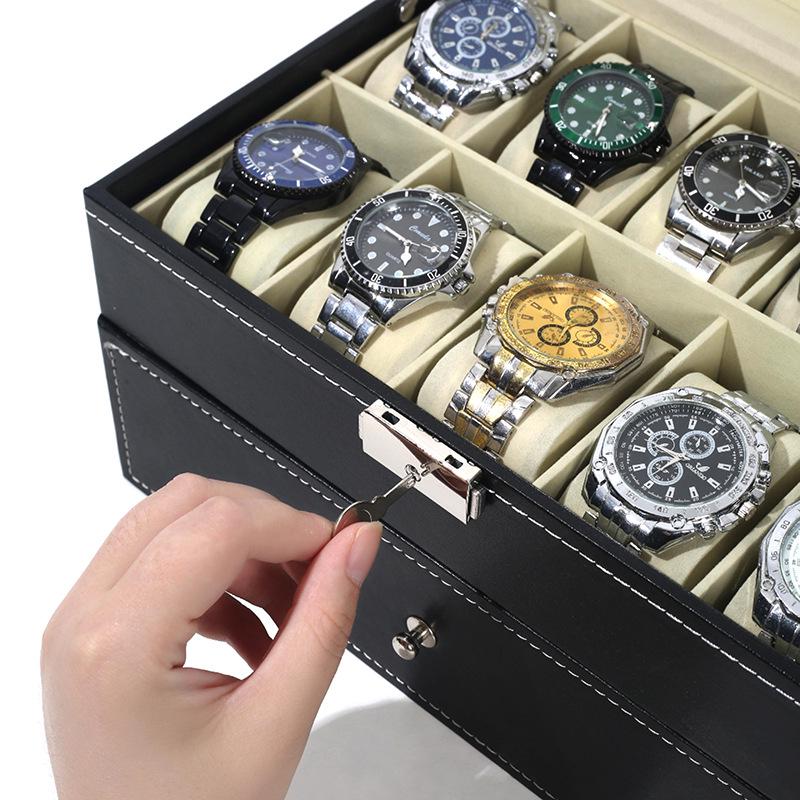 High-End Mechanical Watch Display & Storage Box - Large Capacity Wristwatch Organizer
