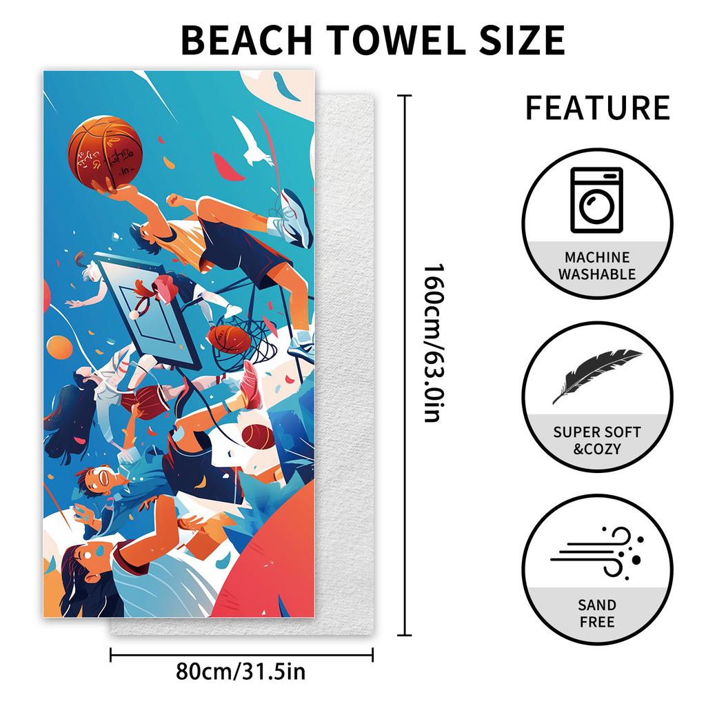 New, Double-sided Velvet Beach Towel, Support Surf Towel, Sports Towel.