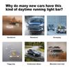 LED Car Daytime Running Light Strip - Blue & Yellow Dual Color Plug And Play Start Scan Turn Signal 12V Universal Car Hood Light