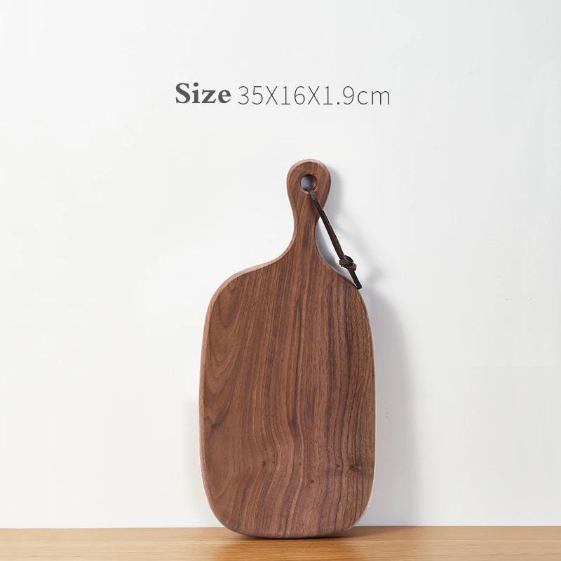 Japanese Wooden Pizza Plate Steak Wooden Tableware Bread Board Wood Tray Western Food Set Dinner Plates Solid Wood Steak Plate