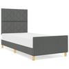 Lit vidaXL gris foncé 90x190 cm en tissu 3344768