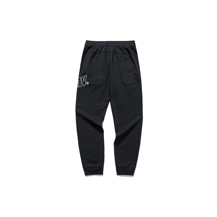 Anta Life Series Letter Print Loose Knit Cropped Sports Pants Men Bottoms Black 152128304-1