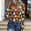 Women's Fashion Button Casual Halloween Knit Pullover Sweater