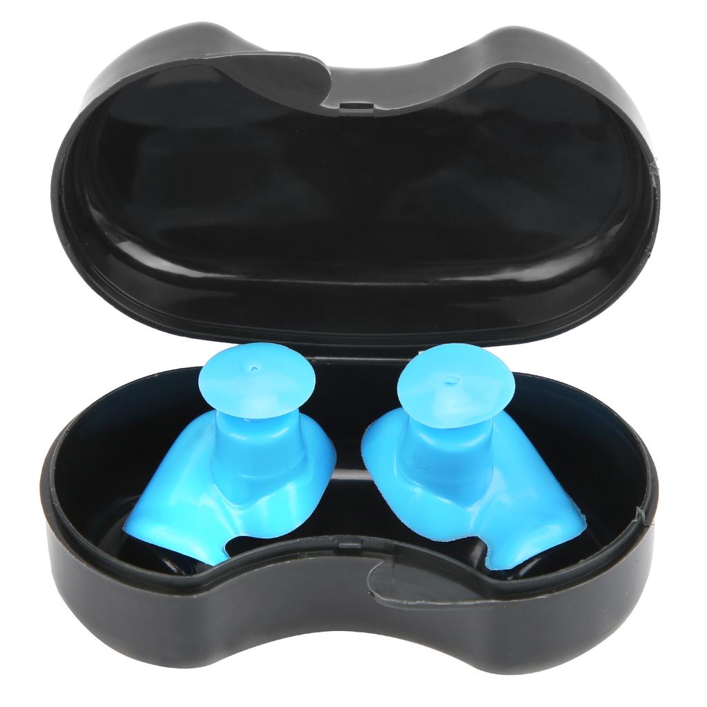 Silicone Waterproof DustProof Spiral Earplug for Children and Adults Swimming Accessory(Blue )