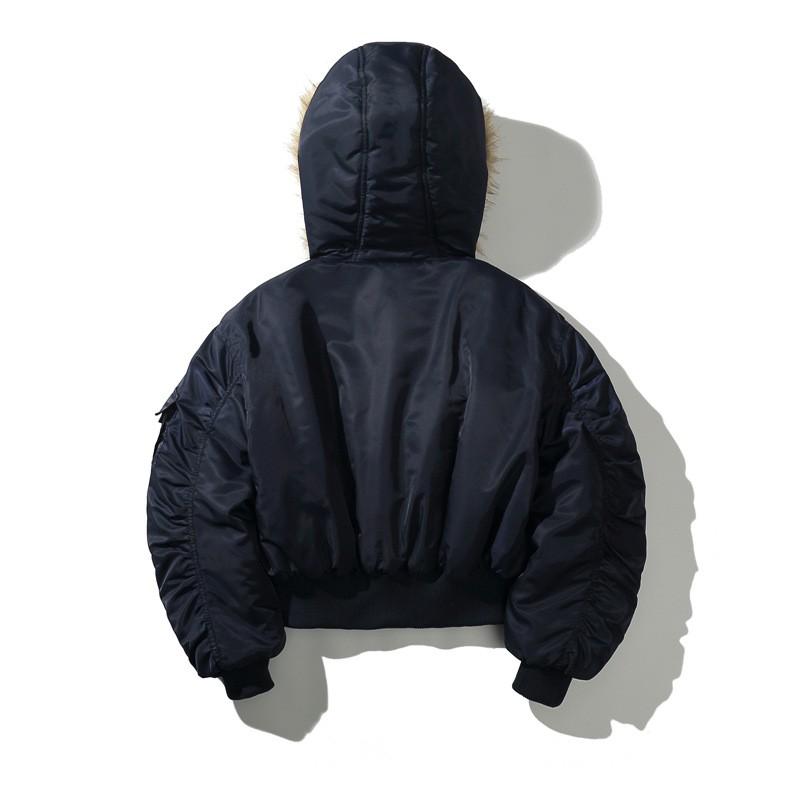 Unisex Winter Daunenjacke mit Kunstpelz Kapuze Kurz Übergröße Streetwear Mantel Herren Damen