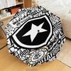 1PC Shield With Star Emblem Printed Umbrella Folding umbrella, automatic umbrella 8-Frame for Travel, camping Fan gifts Christmas Gifts