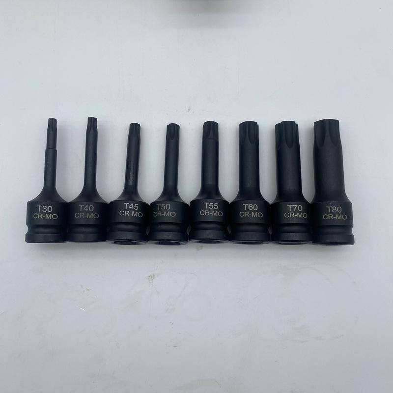 1/2" T-Type Air Impact Wrench Set: 8-Piece Pneumatic Hex Screwdriver & Socket Set for Auto Repair.