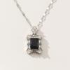New Silver Color Stainless Steel Necklaces for Women Fashion Luxury Zircon Square Pendant Necklace Jewelry Clavicle Chain