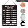 Magnetic Changeable Business Hours Sign, Metal Hours of Operation Signs for Business, Store Hours Sign for Glass Door or Window (BLACK)