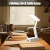 1pcs LED Desk Lamp Dimmable Foldable Table Lamp With Clear Digital Clock Eye Protection Night Light For Study Reading Lamp