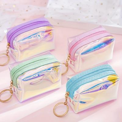 1 Piece Transparent Laser Cosmetic Bag  Portable Travel Toiletries Organiser  Mini Waterproof Travel Organiser Bag  Suitable for Travel, Hotel