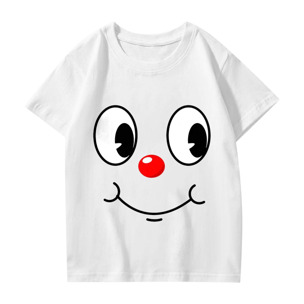 Modische Rundhals-Kurzarm-Arbeitskleidung bedruckte Oberteile für Kinder-Sommeroberteile