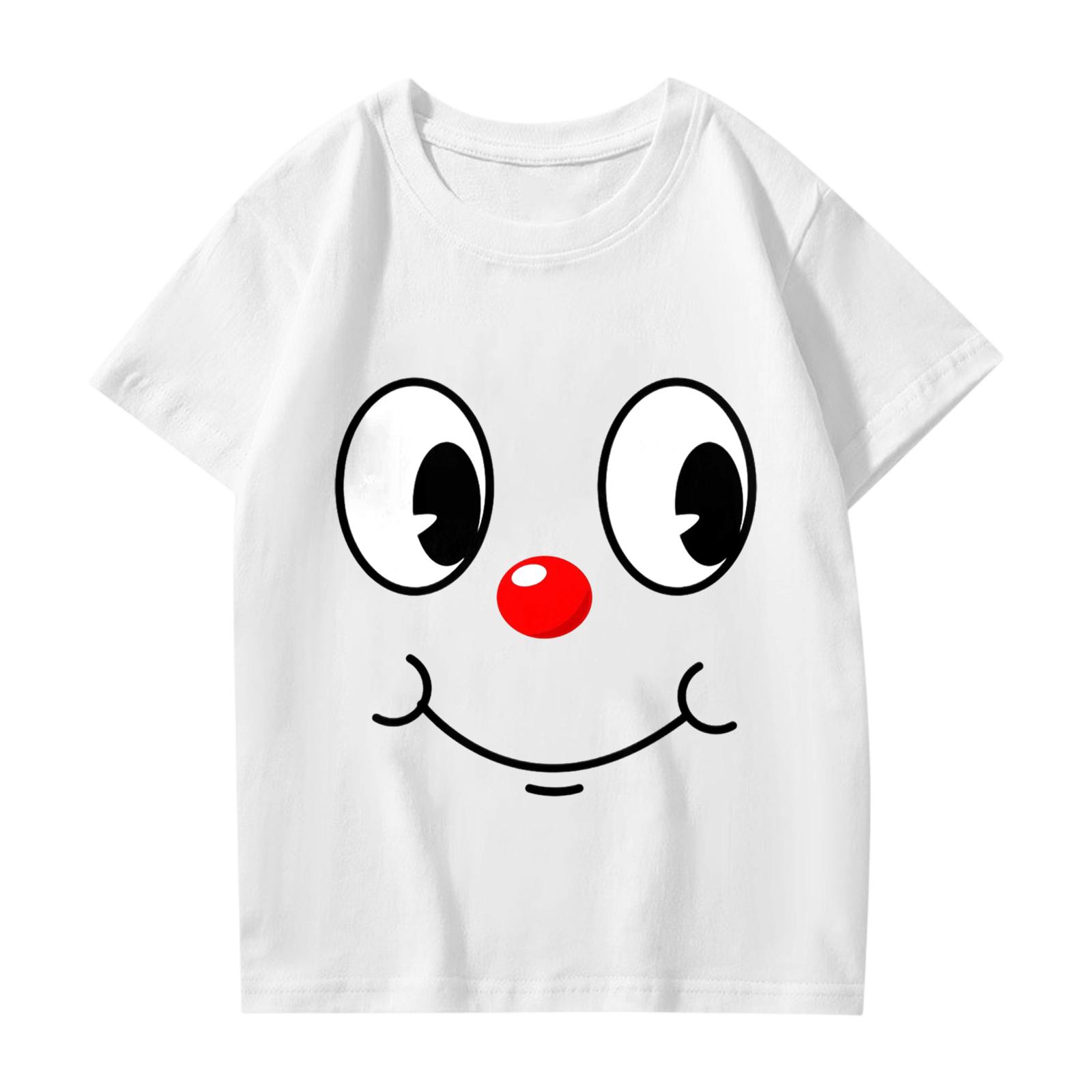 

Fashionable Round Neck Short Sleeve Work Clothes Printed Tops For KID Summer Tops 160