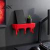 Black Floating Shelf Melting Dripping Wall Shelf, 3D Printed Fun Creative Decor Display for Home Storage Living Room