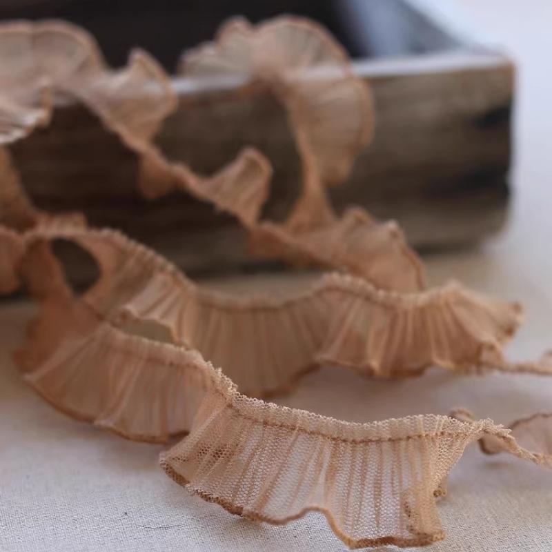 Fine Pleated 8-color Ruffled Lace DIY Children's Wear Collar Cuff Hand Doll Clothes Making Hat Home Textile Trim Sewing Material