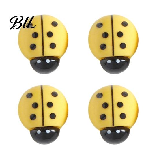 Magnetic Whiteboard Accessories 4Pcs 3D Ladybug Refrigerator Magnet, Mini Ladybird Resin Fridge Magnet Decorative Memo Note Holder for Kitchen Office