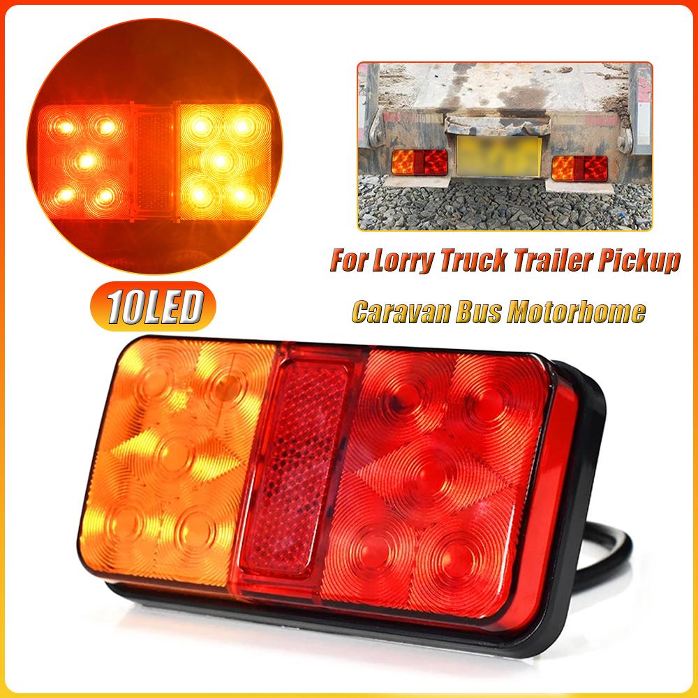 

1Pc Super Bright 10LEDs LED Rear Tail Lights Reverse/Stop/Fog Lamp for Lorry Truck Trailer Caravan Bus Motorhome 12V Pickup