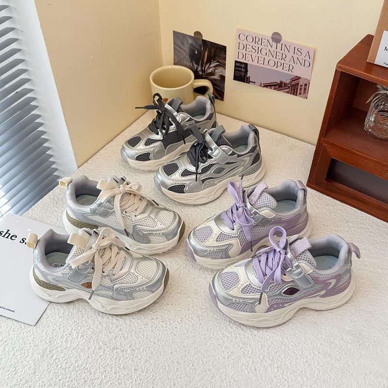 Girls' sneakers Children's breathable dad shoes 2025 autumn new popular Korean version running shoes Boys' shoes