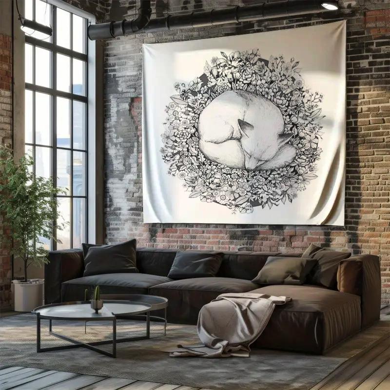 Floral Tapestry Wall Hangingbotanical Wall Artboho Home Decoraesthetic Room Decornature Tapestrydried Flower Tapestrydark Academ