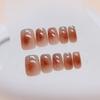 24 Pcs Small Short T Wearing Nail Piece Removable Nail Piece Maillard Nail Piece Nail Piece Gradual Change Smudge Fake Nail