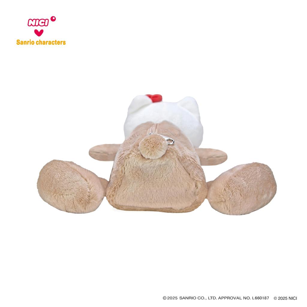 NICI x Sanrio Characters Figure Pouch Love Bear Brown x Kitty