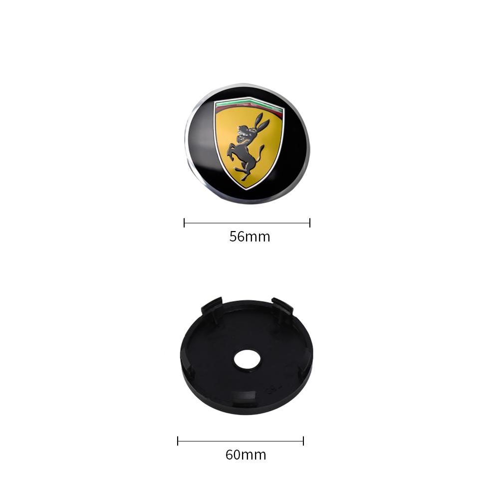 4Pcs/SET 56/60mm Car Wheel Center Hub Caps Emblem Sticker Cover For Ferrari 308 GT4 328 GTB GTS F355 360 Modena F430 458ltalia HS9