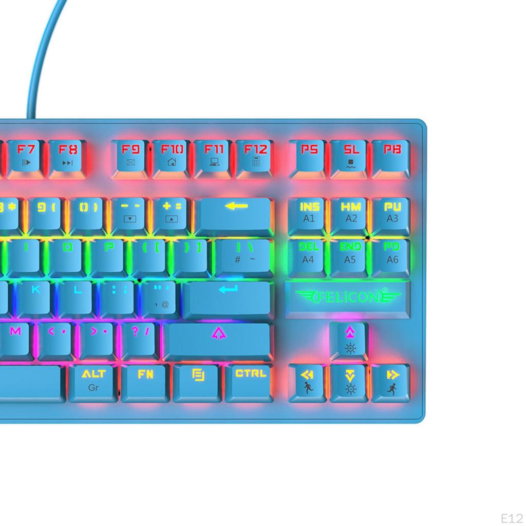 Mechanical Gaming Keyboard Anti-ghosting Detachable Panel Backlit Windows Gamer for Typing