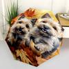 1pc Puppies Fall Leaves Automatic Open/close Umbrella, 8-Rib Sturdy Structure, Portable Travel Umbrella, Parties, Everyday Use,28