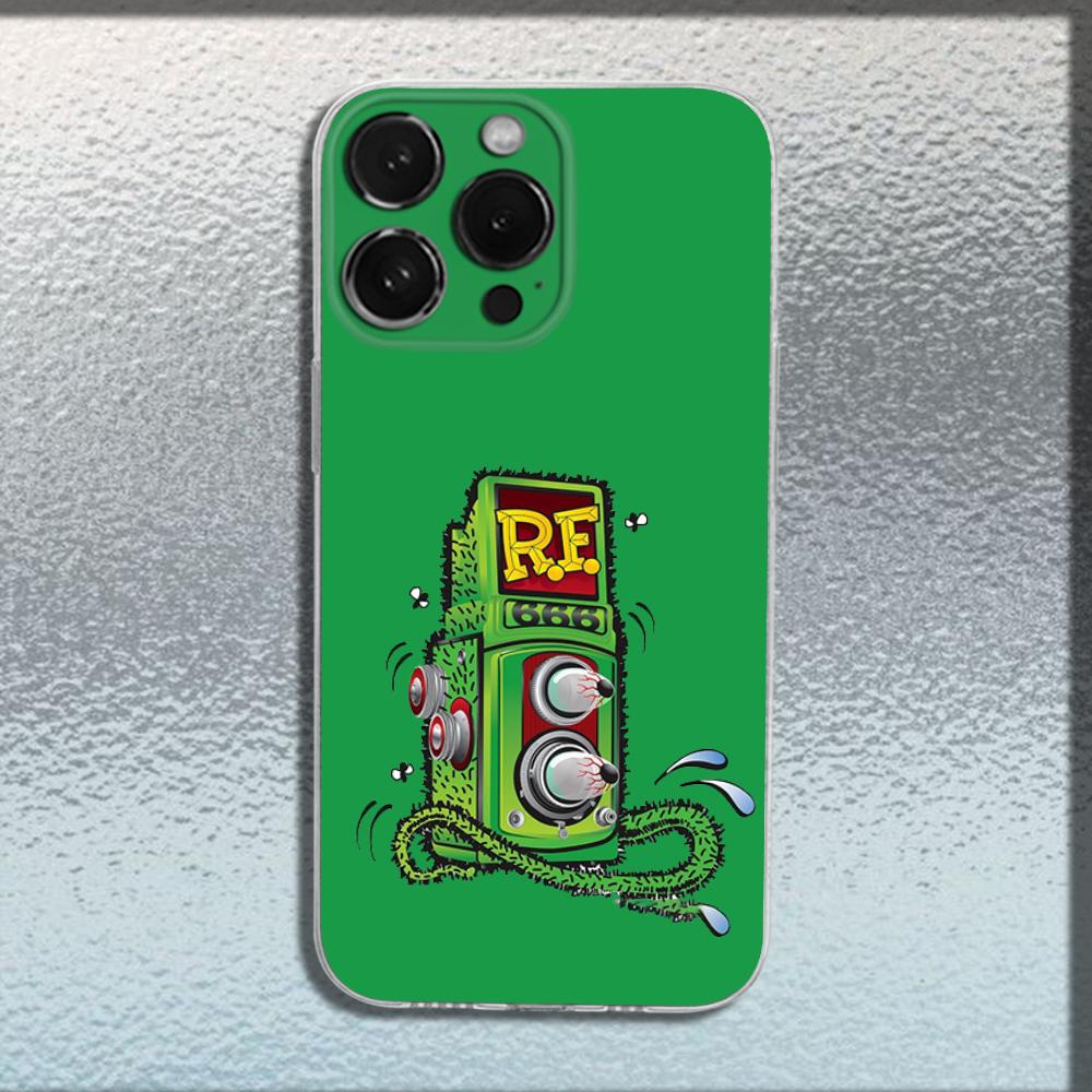 Rat F-Fink Art Design Phone Case For iPhone 16,15,14,13,12,11 Plus,Pro,Max,XR,XS,X,Plus,SE,Mini Transparent Soft Cover