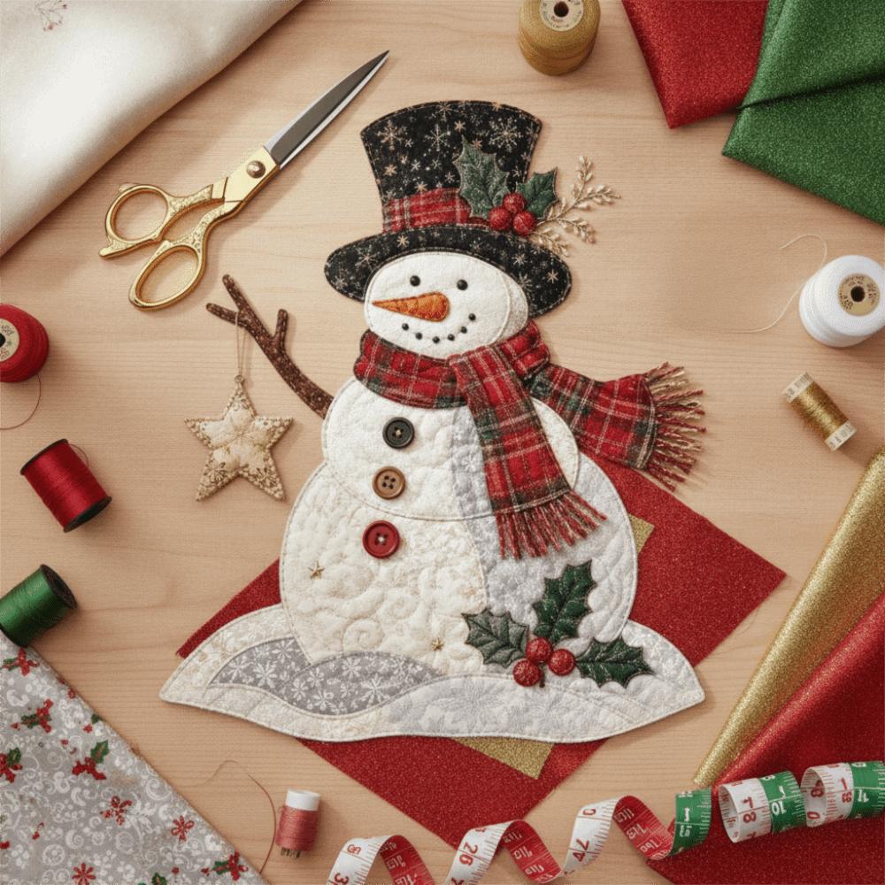 Pre-cut Fabric Christmas Patchwork Art Painting Kit Christmas Tree Patchwork Fabric Kit Friend