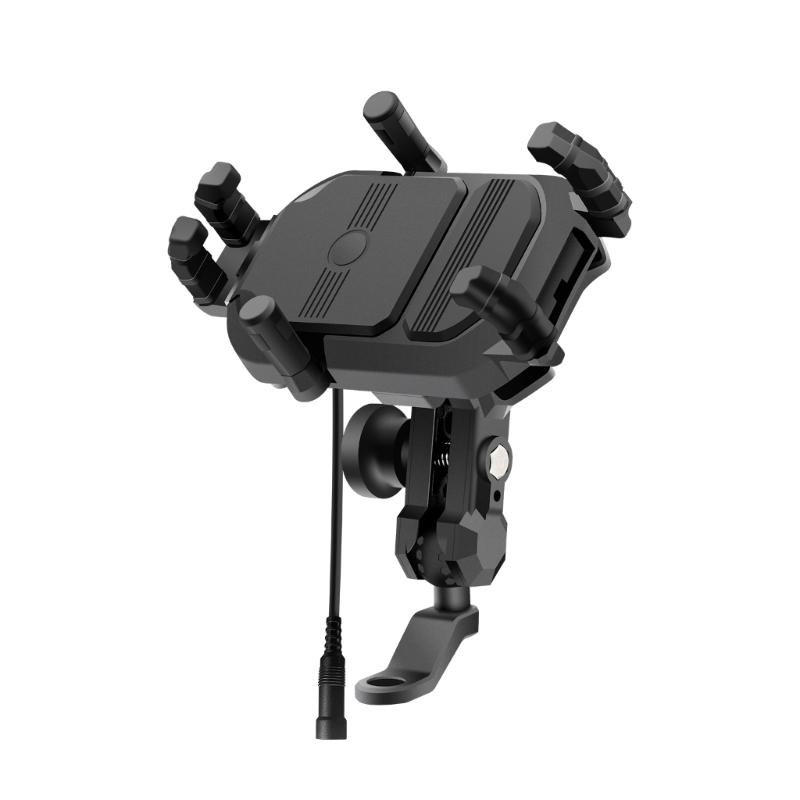Motorcycle Phone Holder 15W Wireless Charger USB Fast Charging Bike Rack Support