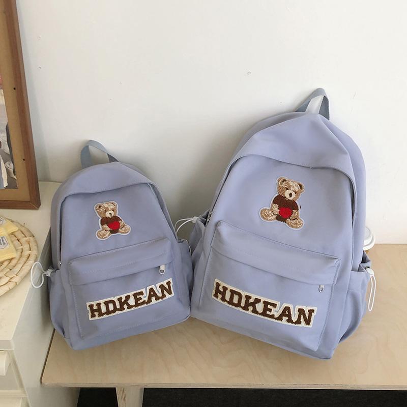 Women's Lightweight Large Capacity School Bag Bear Backpack Junior High School Student Backpack