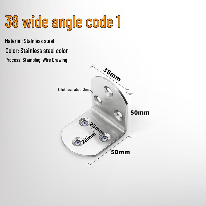 90° Thickened Stainless Steel L-Shaped Support Bracket