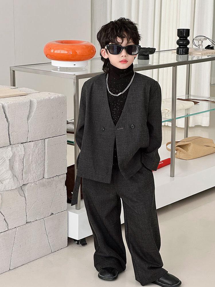 Boys' Spring & Autumn 2025 Fashion Flower Suit Set for Events