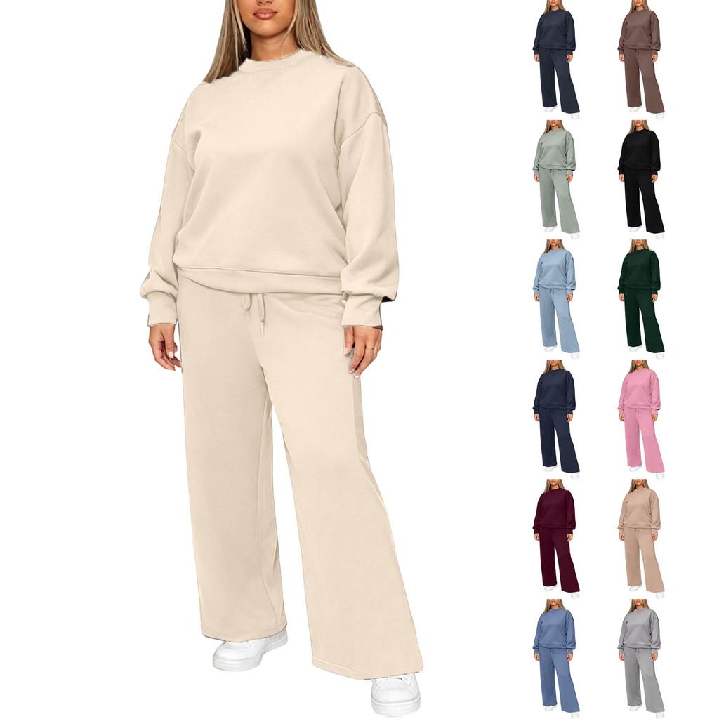 Women's 2 Piece Solid Color Casual Sportswear Long Pants Set