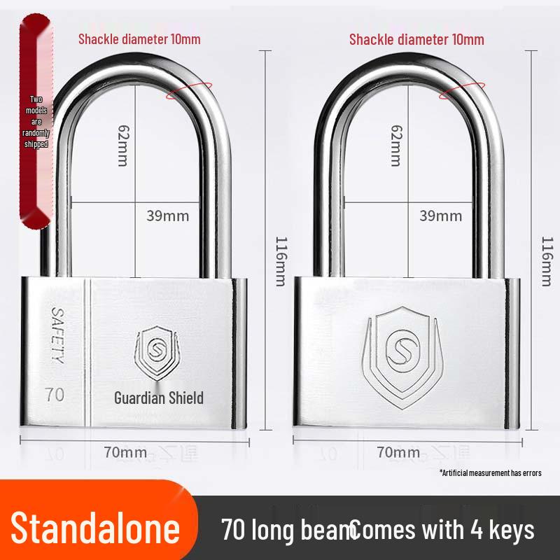 Extended Padlock Cabinet Lock, Long Beam & Handle, U-Shaped Household Door Lock