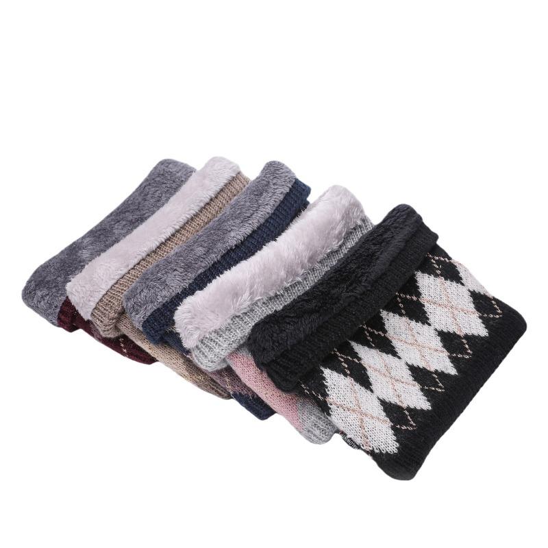 Outdoor Neck Protection Neck Cover Knitted Wool Warm Pullover Plaid Scarf Women's Winter Scarf