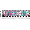 I Love The 50's Banner - 1950s Rock and Roll Theme Party Decorations, Photo Booth Backdrop Wall Background, Baby Shower Birthday Supplies, 70.8 X