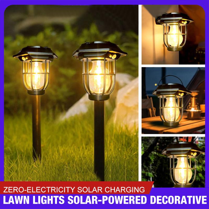 Solar portable lamp, wall lamp, courtyard lamp, outdoor landscape lighting, automatic induction tungsten filament lamp