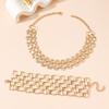 Oversized Openwork Chain Set - Bold European Necklace & Bracelet