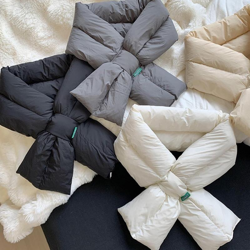 Sciarpa Collo Calda Invernale da Donna, Scaldacollo, Colore Unico, Leggera, Imbottita, Piumino, Sciarpe, Copricollo per Sci all'Aperto