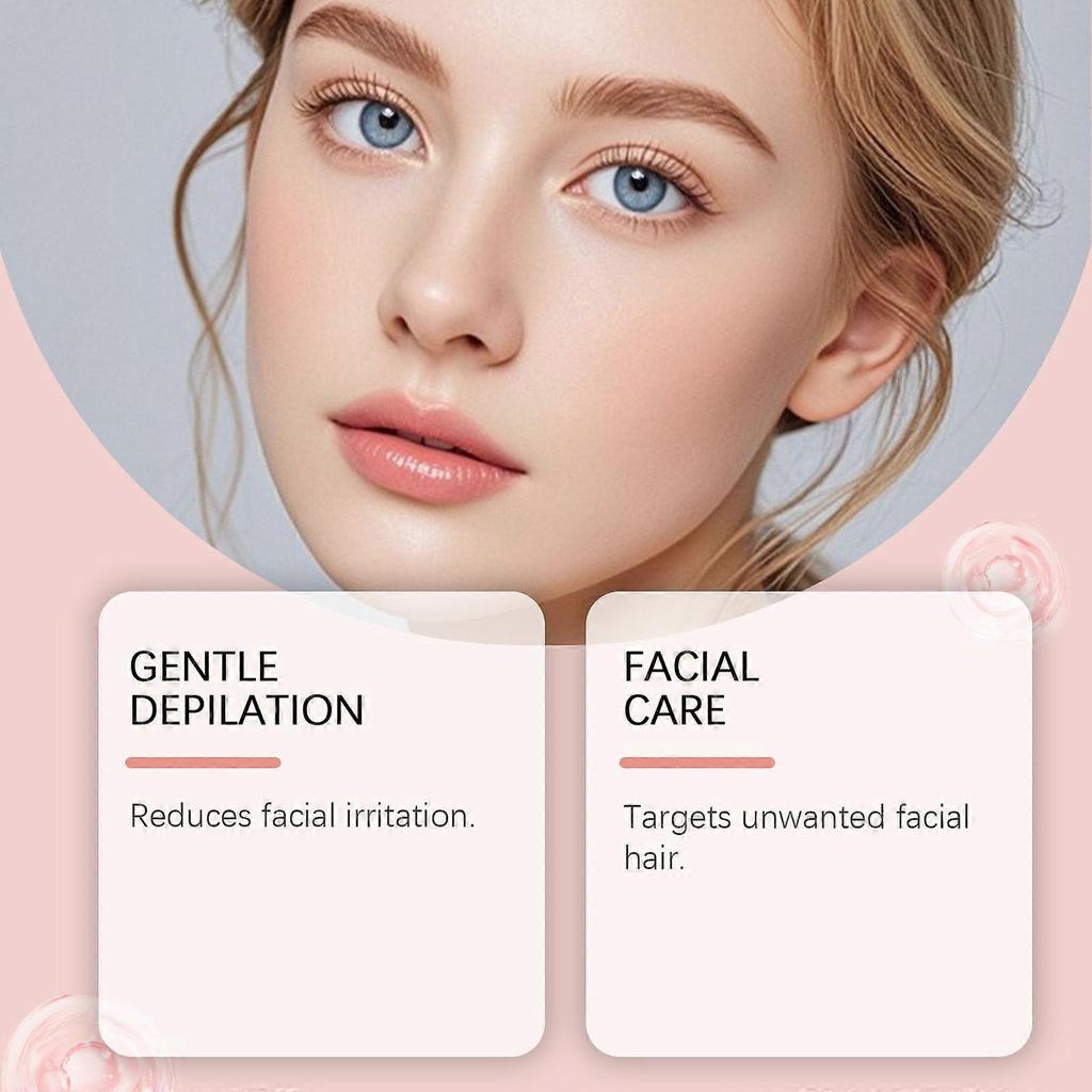 Pfirsich Gesichts-Haarentfernungscreme für Frauen  Sanfte, Feuchtigkeitsspendende Enthaarungscreme für Oberlippe & Kinn, 50ml